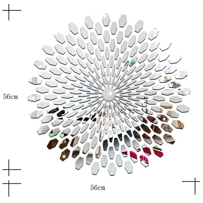 DIY sol estéreo 3D acrílico espejo pared adhesivo Mural extraíble calcomanía arte Mural hogar dormitorio decoración de fondo de tv decoración del hogar