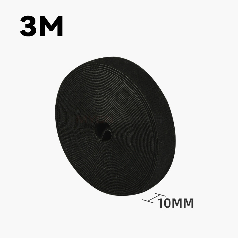 Hook and Loop Fastener Cable Organizer Cable Ties Wire Winder Keeper USB Cables Management Protector Earphone Mouse Cord Ties: 3x100mm / black