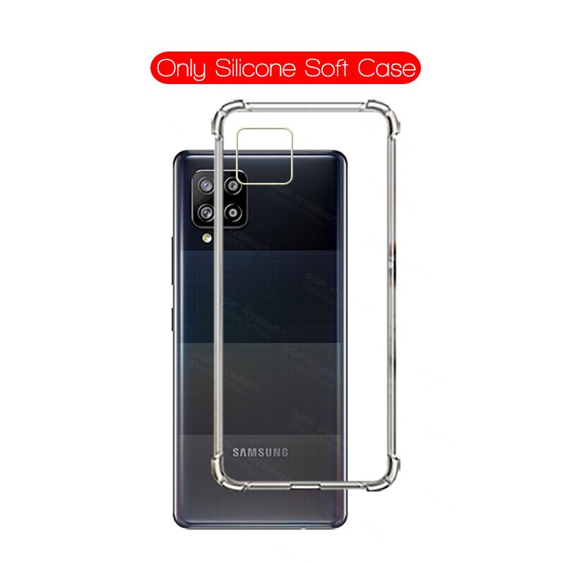 Protector de pantalla 3 en 1 para Samsung Galaxy A42, 5g, A41, A40, película de lente de cámara, cristal de seguridad, para Samsun, Samsug, A42, A, 42: For Samsung A42 5g / Only Silicone Case
