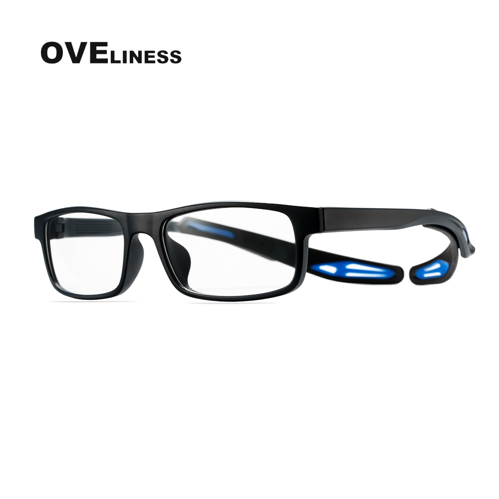 Sport Glasses Frame Men Optical basketball men's eyeglasses frames Myopia Prescription glasses tr90 eyewear Spectacles: blue c007