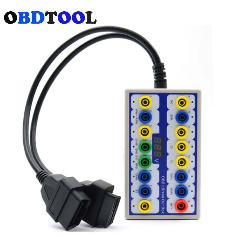 Auto Car OBD 2 Break Out Box OBD2 Breakout Box OBD OBDII Protocol Detector Diagnostic Connector Detector Change The Pin Settings