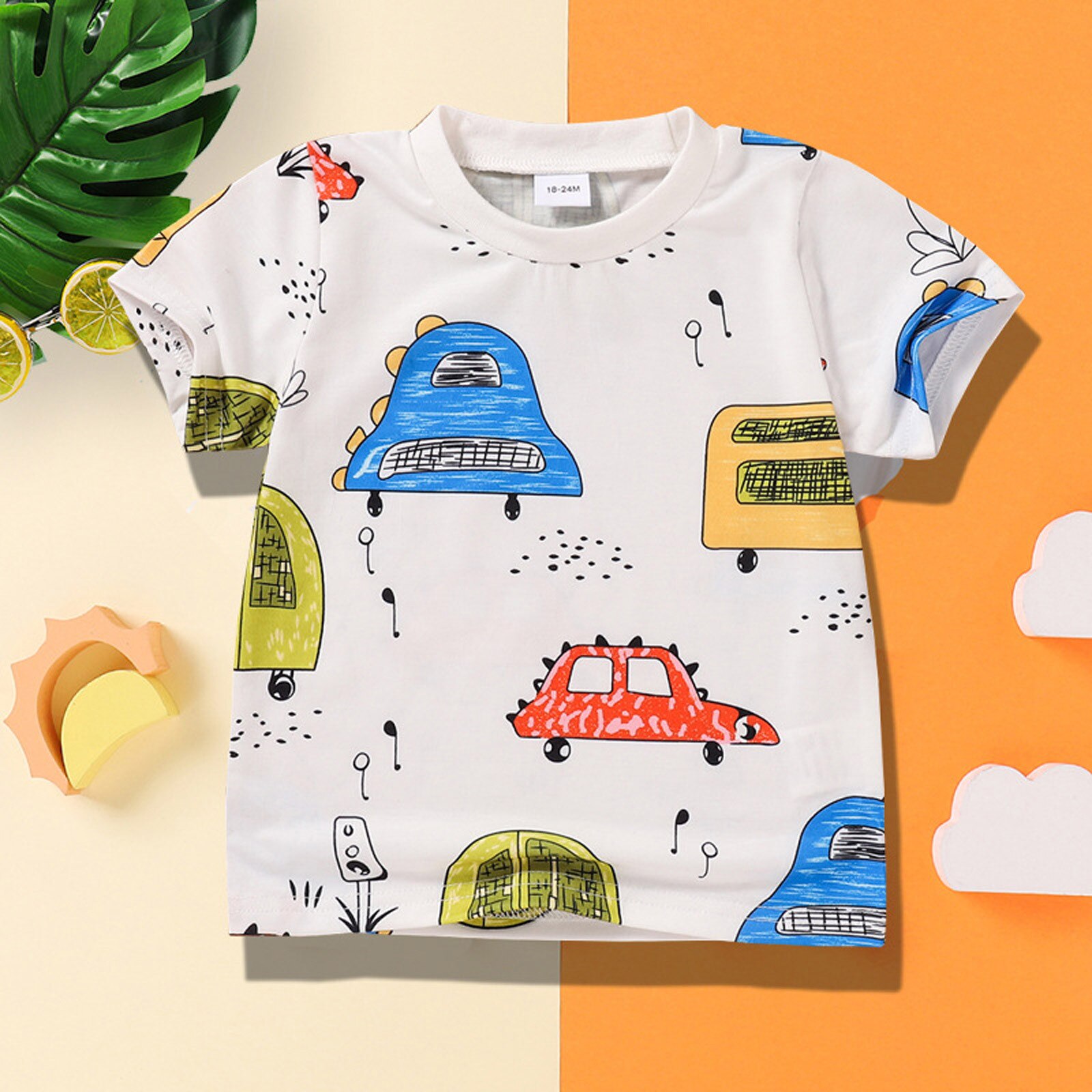 Karikatur Gedruckt Baby Jungen Mädchen T-Hemden Sommer Kleinkind freundlicher Spitzen Kurzarm T-Shirt Kleidung Футболка Baby Kleidung: 110 