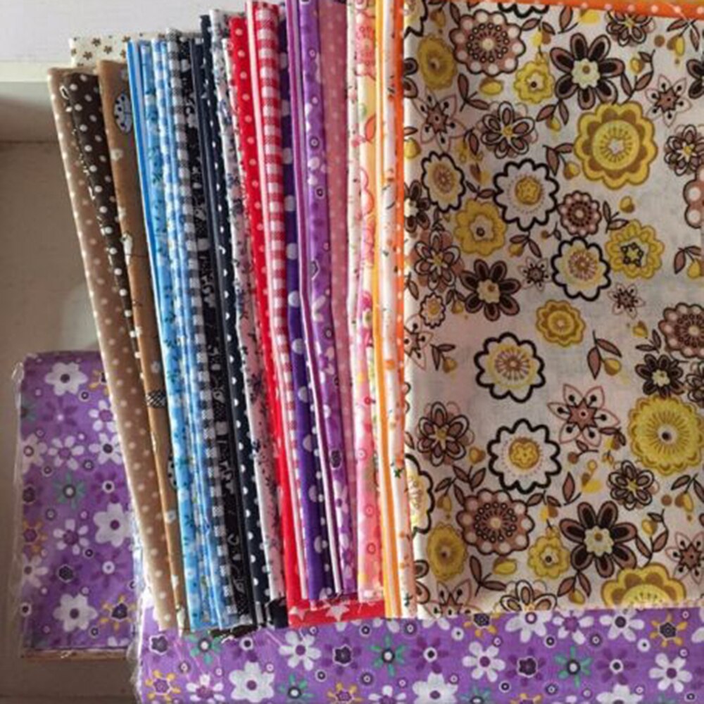 50 Pcs 10x10cm Cotton Fabric Printed Cloth DIY Patchwork Needlework Handmade Quilting Sewing Textile Material Bundle Fabrics