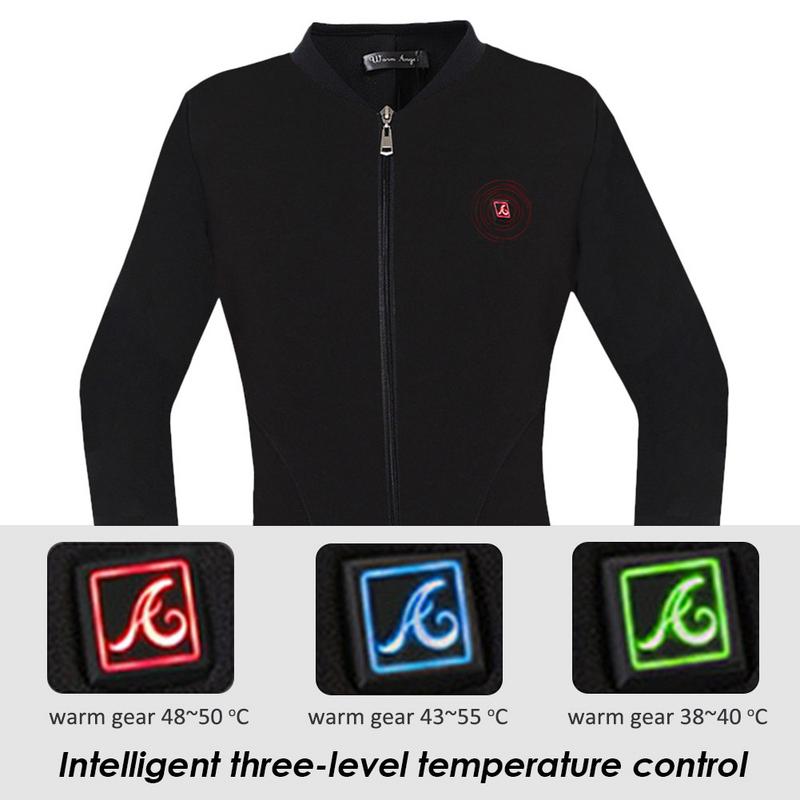Vinter kvinder jakke 3 hastighed justeret temperatur opvarmet jakke vandtæt elektrisk termisk lynlås jakke til sports vandretrøje