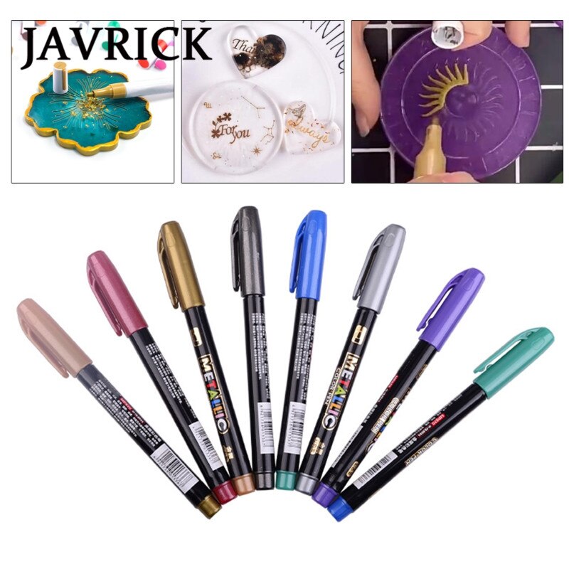 8 farben Epoxid Harz Zeichnung Stift Acryl Höhepunkte metallisch dauerhaft Marker Graffiti Punkt Stift