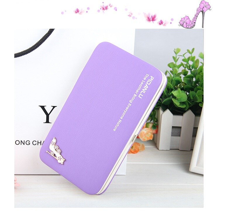 Cartera de piel sintética de con de de carteras para mujer, carteras y monederos largos a la con cierre para mujer, bolsillo para teléfono móvil: purple