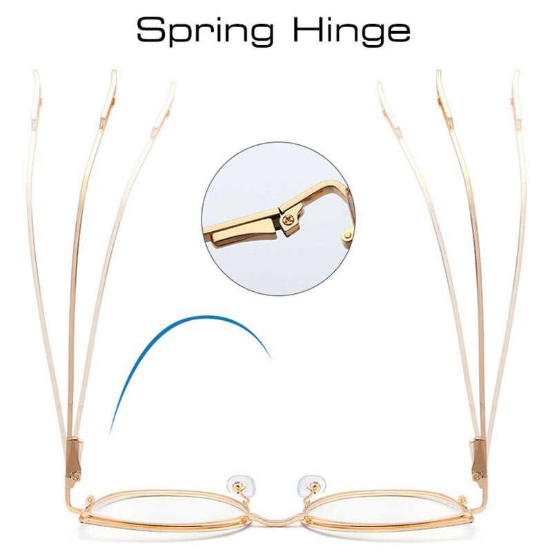 SHAUNA Double Rims Anti-Blue Light Metal Cat Eye E... – Vicedeal