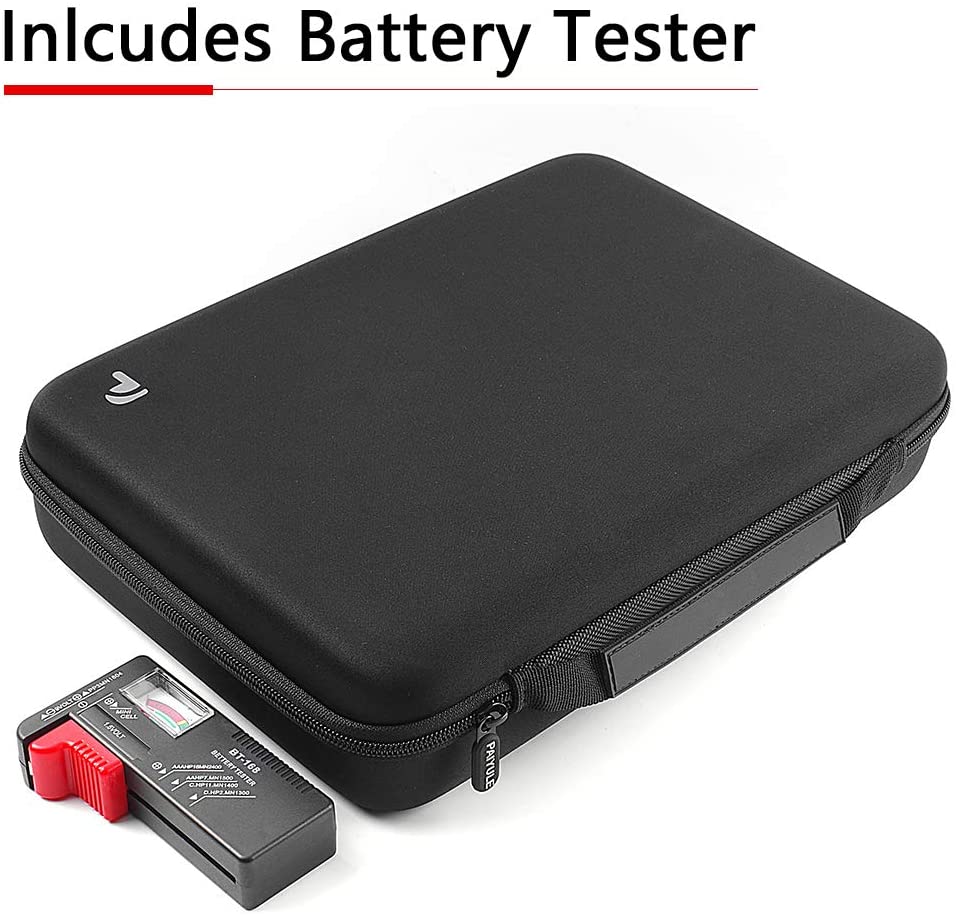Batteriorganisator opbevaringsboks med batteritester  (bt168),  kuffertholder tasker til 140 batterier aa aaa aaaa 9v cd lithium 3v