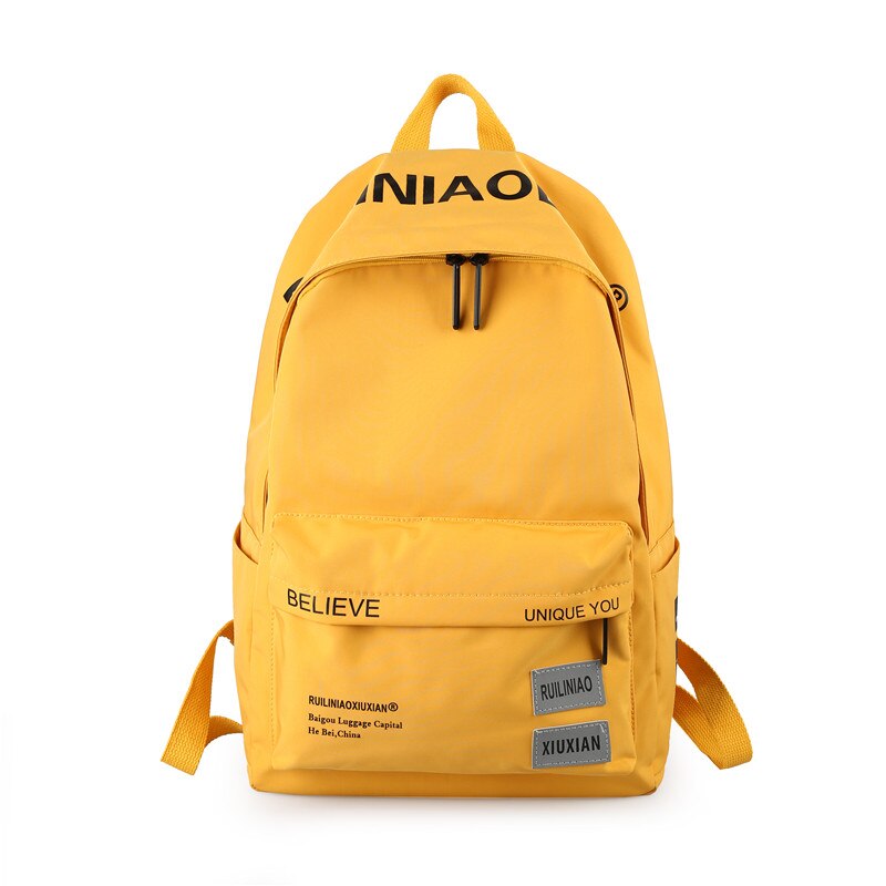 Heren rugzak schoolrugzak student schooltassen dames casual stijl tas grote capaciteit rugzakken schooltas rugzak heren: Geel