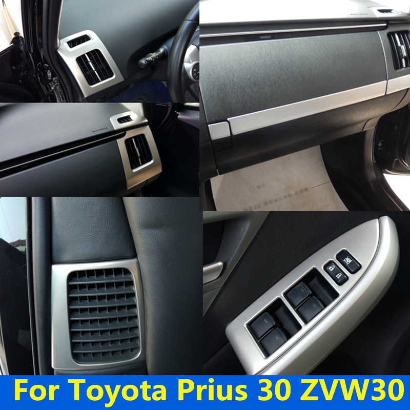 Accessories for Toyota Prius 30 ZVW30 Interior Stainless Steel Decoration Trim