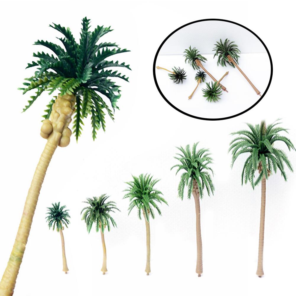 10Pcs Mini Artificial Coconut Palm Trees Model DIY Landscape Layout Accessory Simulation Trees Pretend Toys For Your Babies