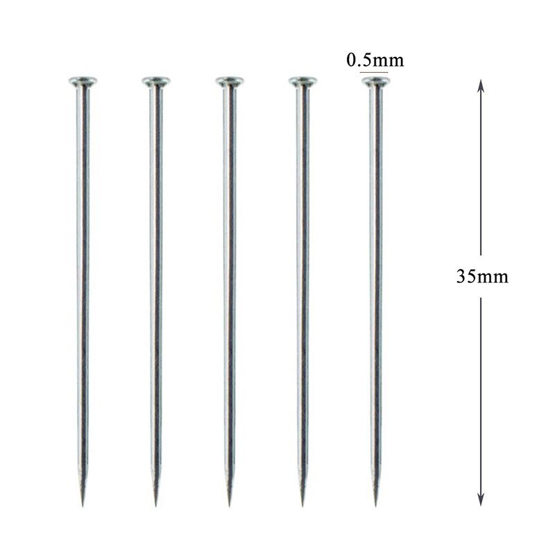 300Pcs 35Mm Rvs Naaien Pins Naaister Straight Quilten Pins Satijn Head Pins Voor Sieraden Maken Naaien Gereedschap