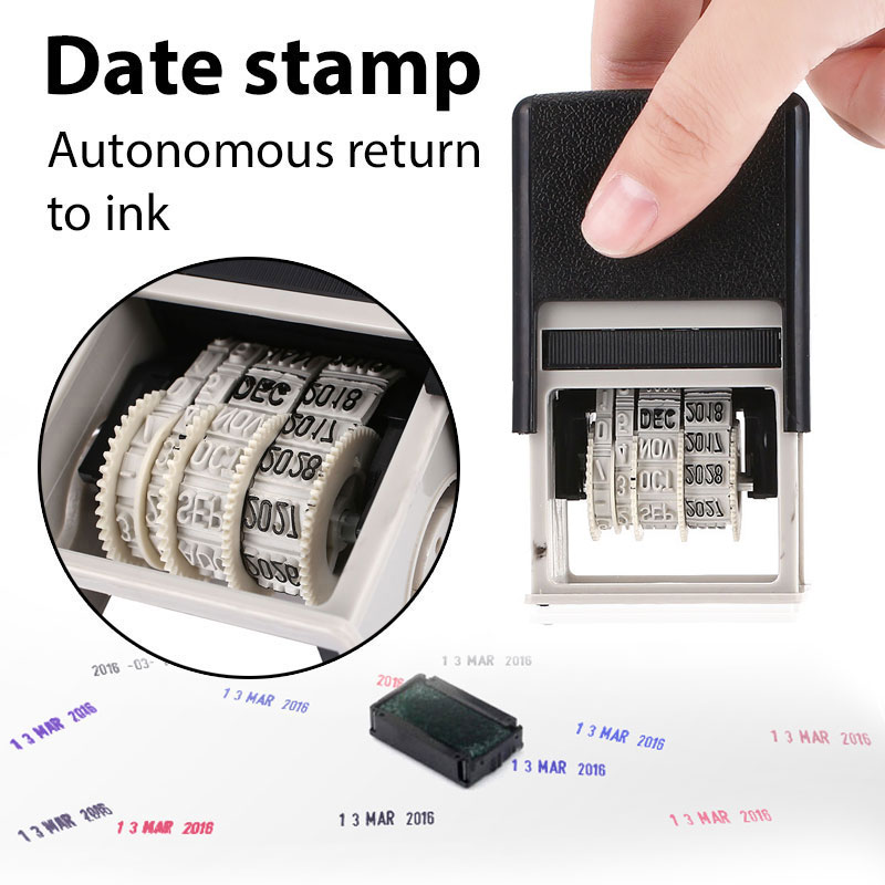 Date Stamps for Scrapbooking Rubber Dater Stamps Plastic Metal Words and Date Stamps DIY Wheel Stamp School Office Supplies