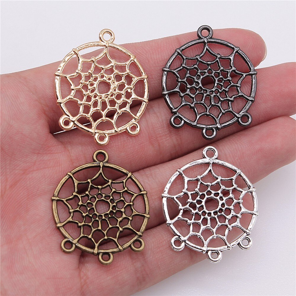 WYSIWYG 10pcs 28x34mm Metal Alloy Dream Catcher Connector For Diy Jewelry Dream Catcher Pendant Charms Diy Making