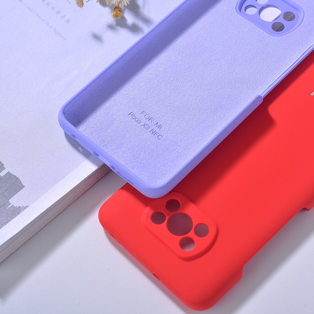 Originele Xiaomi X3/X3 Nfc Vloeibare Siliconen Telefoon Case Soft Smooth Skin Back Cover Voor Mi Poco X3/x3 Nfc Zijdeachtige Bescherm Behuizing