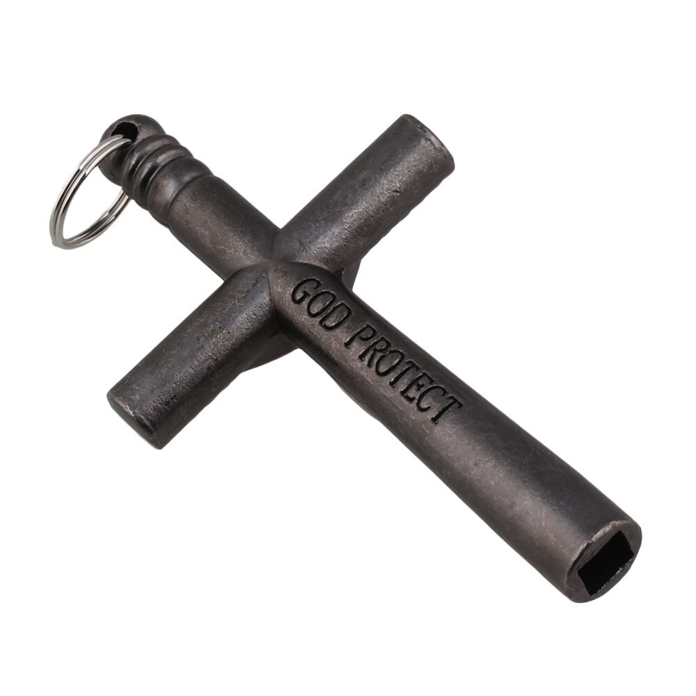 Jesus Cross 6mm Drum Key Wrench Necklace 60cm/23.6in Length Chain Loop Crucifix Accessories Screw Set Tool Kit Accesorios