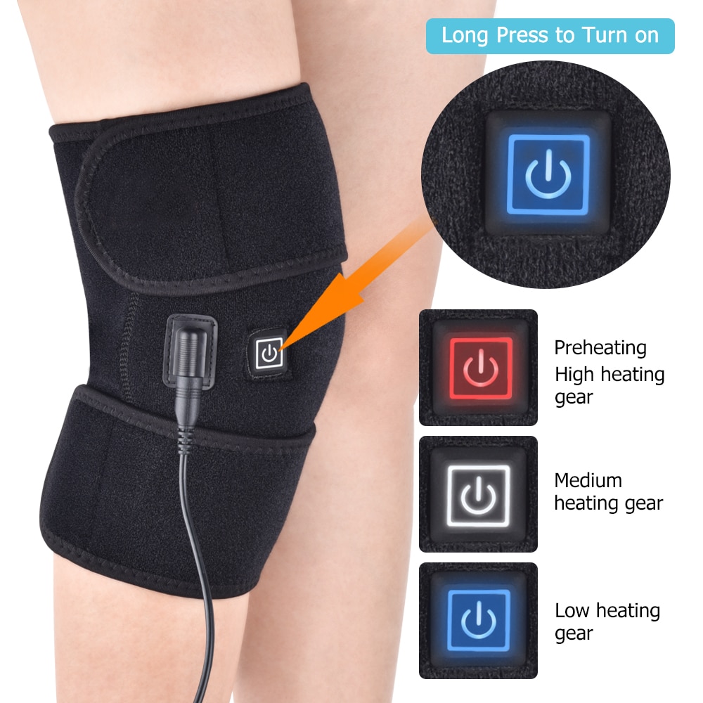 Knie Massager Verwarming Brace Ondersteuning Wrap Therapie Artritis Krampen Pijn Letsel Herstel Revalidatie