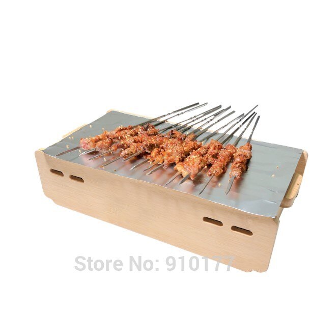 Portable bamboo box charcoal bbq grills commercial barbecue kebab stove heating oven household commercial table BBQ 036-6/036-7