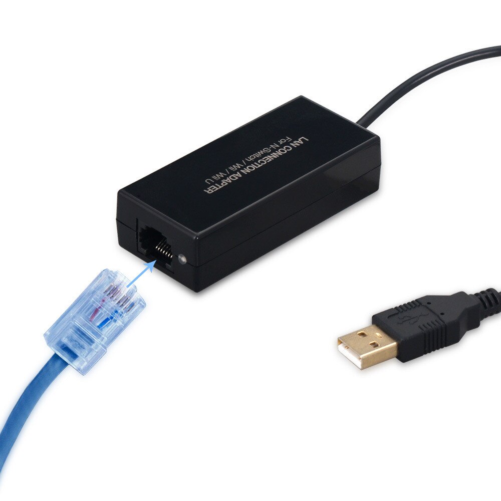 Lan Connection Adapter Wired USB Ethernet Network Card 100Mbps(100M) USB 2.0 for Nintend NS Switch/Wii/Wi iU Console RJ-45 Jack