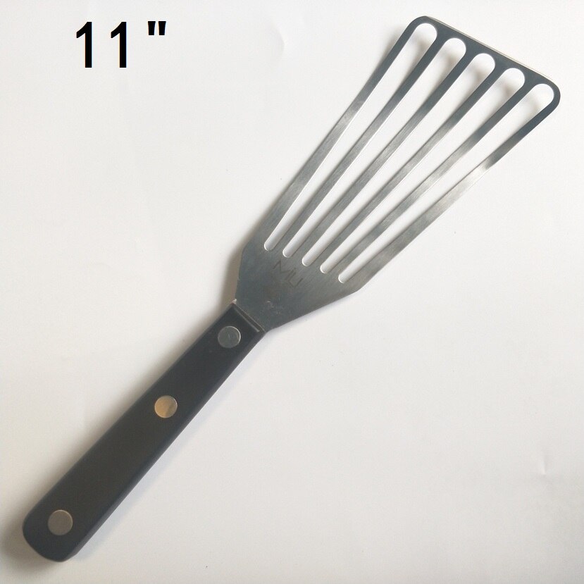 Stainless Steel 11" Thin Flexible Blade - Angled Slotted Turner - (90011): 11inch