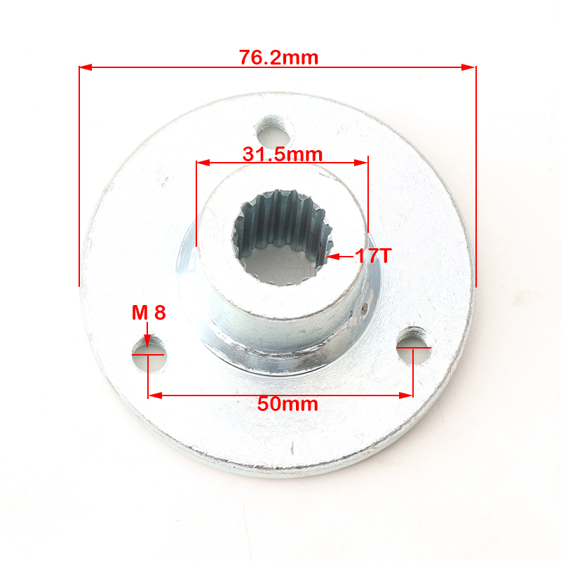 5 "6" M8 * 3 Stud Wielnaaf Voor 15mm/17mm Achter 17T Voor 50cc 70cc 90cc 110cc 125cc 168 200F Go Kart Mini Kids ATV Quad Bike Onderdelen: Blauw