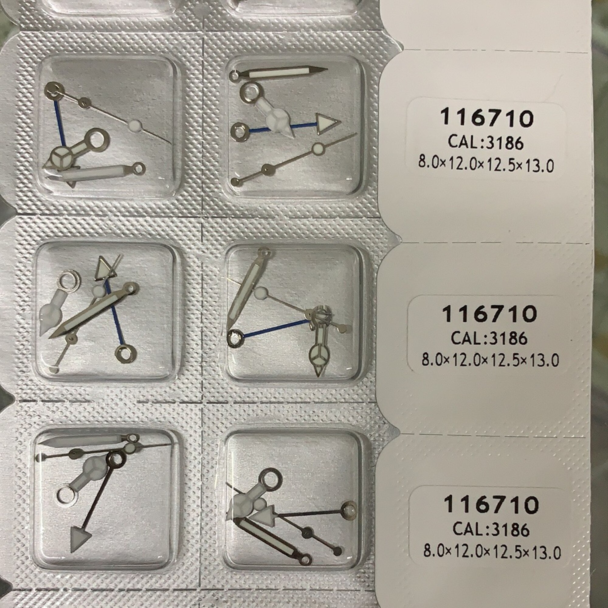 Urværk tilbehør original eta 3186 værk tilbehør 116710 ur hånd lysende nål