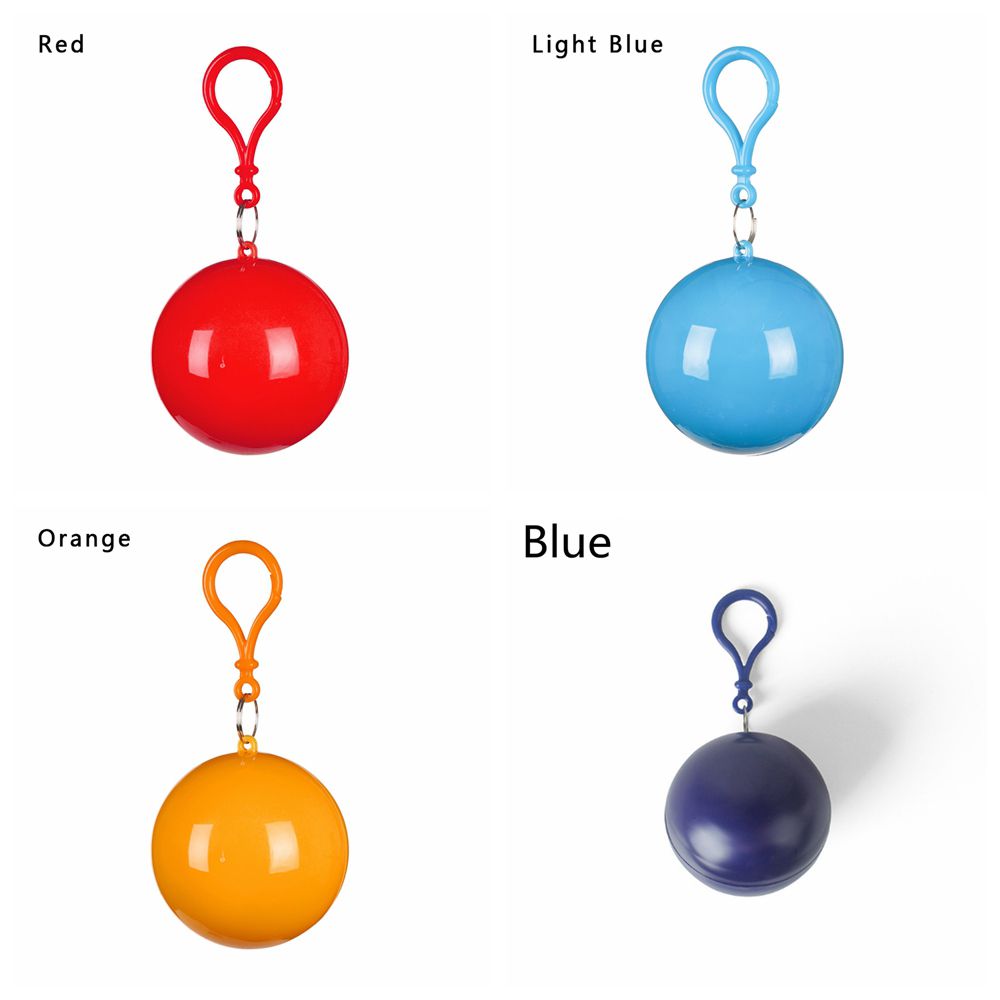 Boule imperméable Portable pour hommes et femmes, vêtements de pluie d&#39;extérieur, imperméable, jetable, Camping, Ponchos à capuche, porte-clés en plastique, boule de protection contre la pluie
