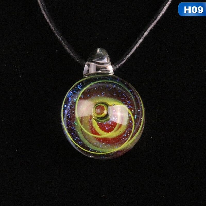 2019 Creativo Pianeta di Cristallo Stelle Sfera di Vetro Galaxy Modello di Catena In Pelle Pendenti con gemme e perle Collana Galaxy Bella Collana: H09