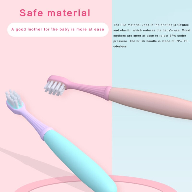 D2TA 6Pcs Toddler Kids Manual Toothbrush Cute Mushroom Multicolor Extra Soft Bristles Children Teeth Cleaning Tools 2-5 Years