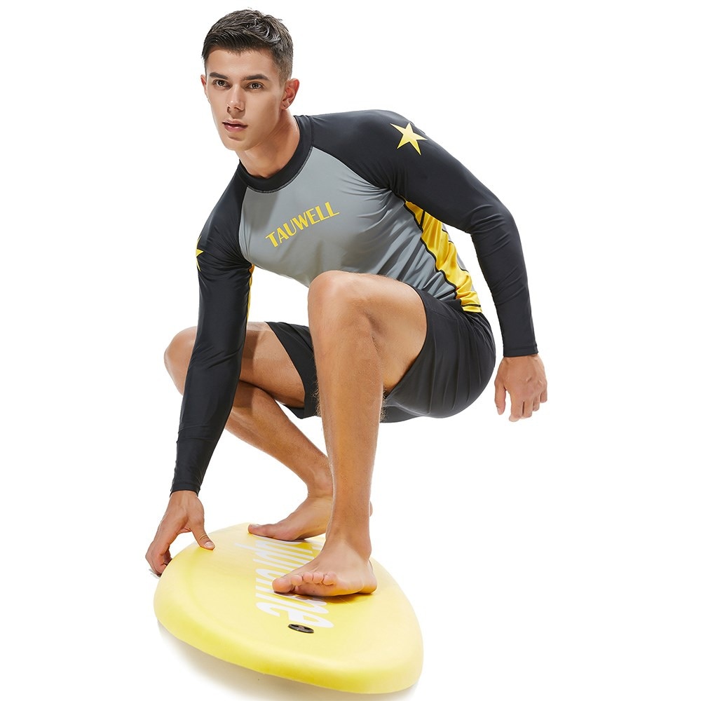 Traje de buceo de dos prendas para hombre, traje de protección solar de manga larga, esnórquel, equipo de natación al aire libre