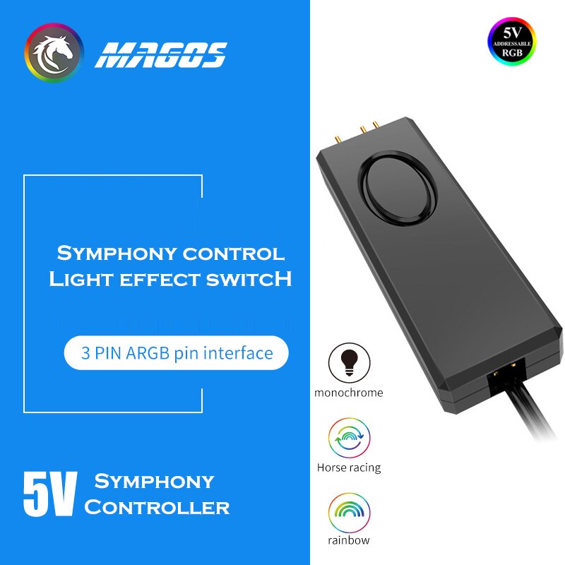 5V ARGB Controller Devices, Manual Control To achieve Monochrome /Rainbow / Flashing RGB Effects, SATA power supply RC01