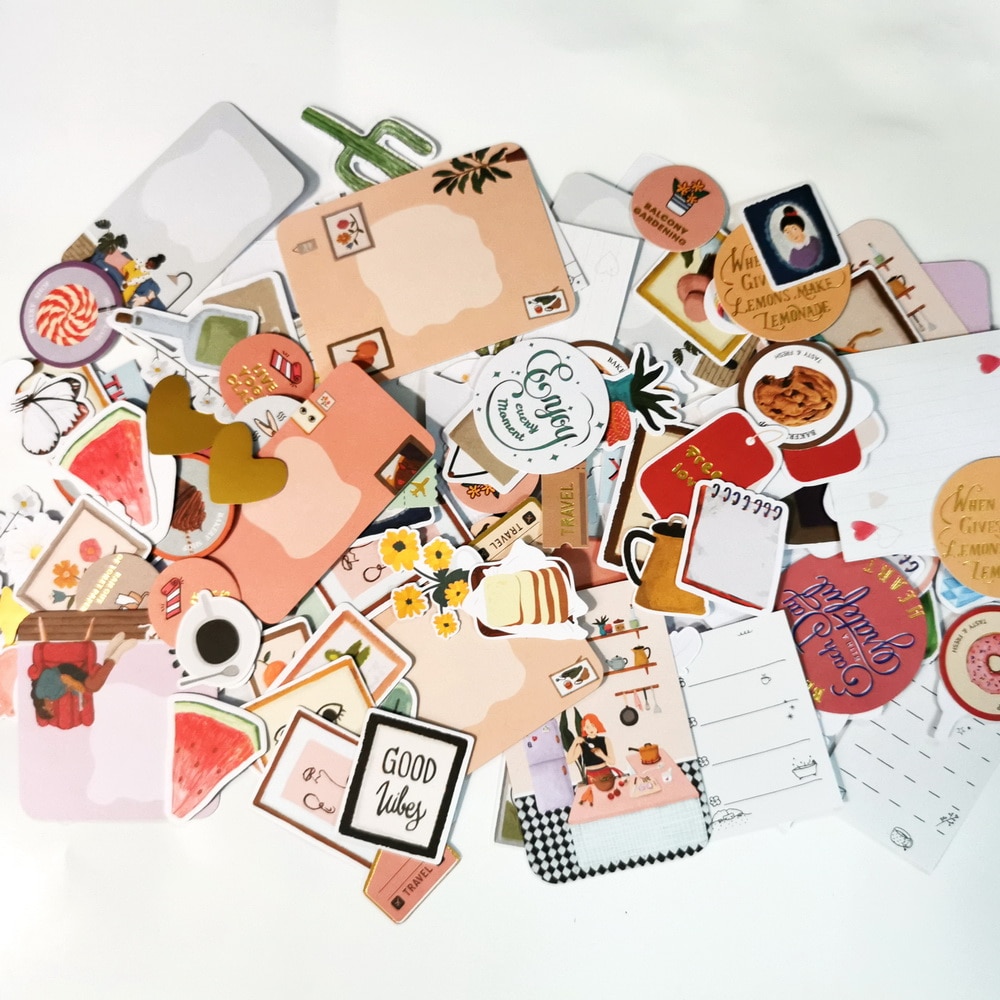 Efhemera con formas de papel para manualidades, de hoja, adornos, manualidades, álbum de recortes, diarios, 170 Uds.
