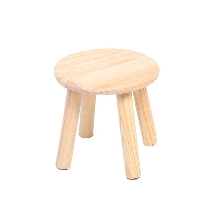 Taburete pequeño con cambio de madera maciza para niños y adultos, taburete cuadrado para cambio de zapatos, mesa de té, moderno y: L-2