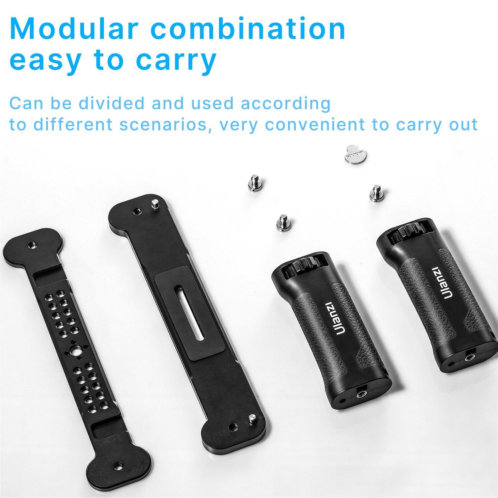 UURig R069 uniwersalny DIY metal wideo klatka szybowa Vlog takielunek ręczny stabilizator z 1/4 Cal śruba podwójne zimne uchwyty robić butów robić aparatu