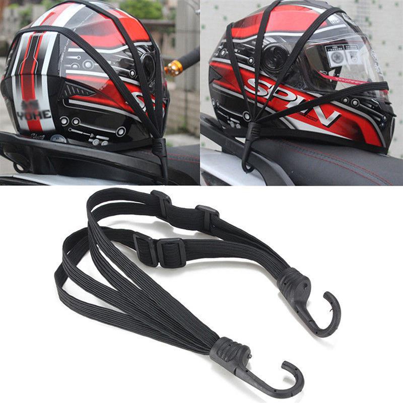 Universele 60 cm motorfiets bagageriem moto helm versnellingen vaste elastische gesp touw hoge sterkte intrekbaar beschermend net: Default Title