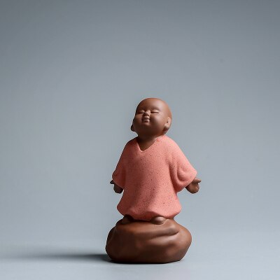 Ręcznie robiona purpurowa glina mała mnich herbata ozdoby dla zwierząt kreatywne śliczne małe początkujący zestaw herbaty herbata akcesoria zagraj w wodę Teaware rzemiosło: wzór 3