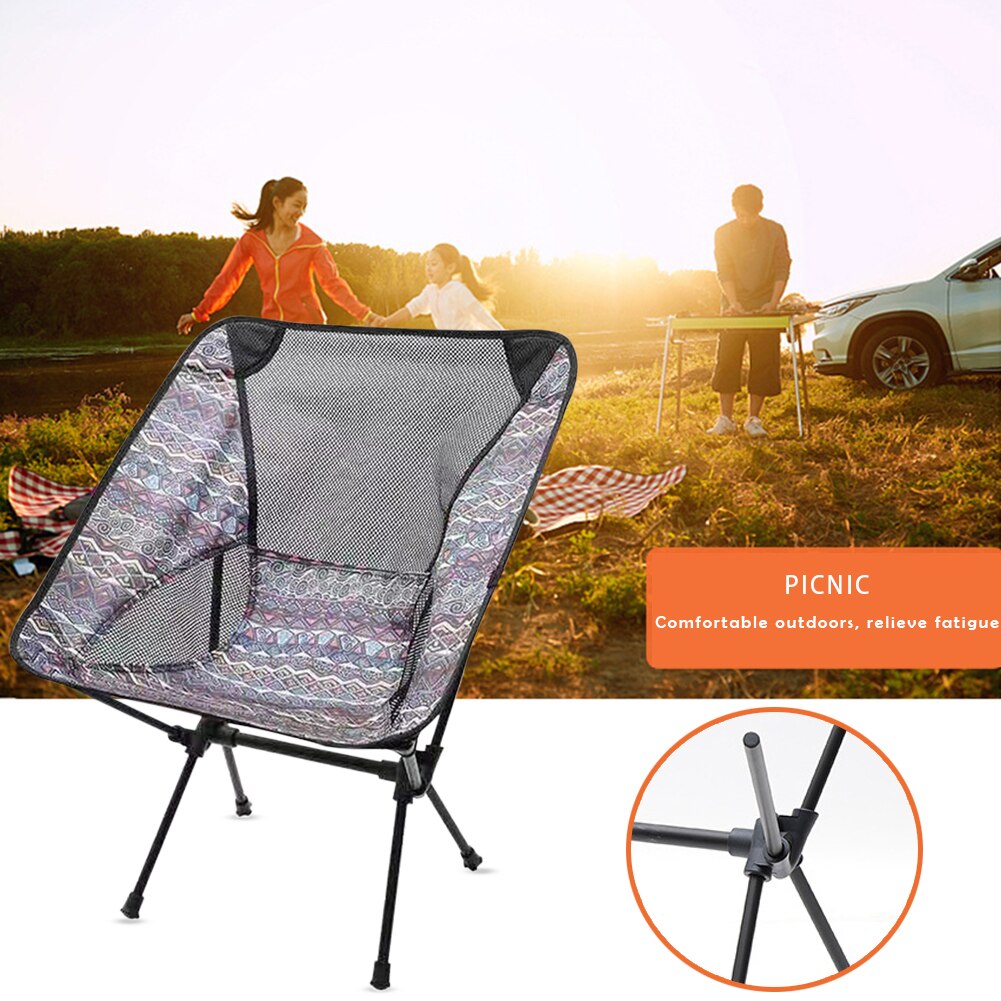 Outdoor Camping Ultralight Chair Aluminum Alloy Portable Folding Camping Seat for Fishing Picnic BBQ Beach Chair