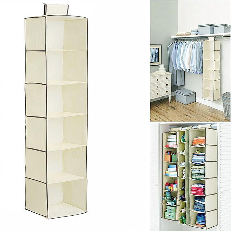 Household Supplies Space Saver Storage Cabinets Hanging Wardrobe Multi-Layer Folding Shelves Shoe Home Portable 4/6 Section room