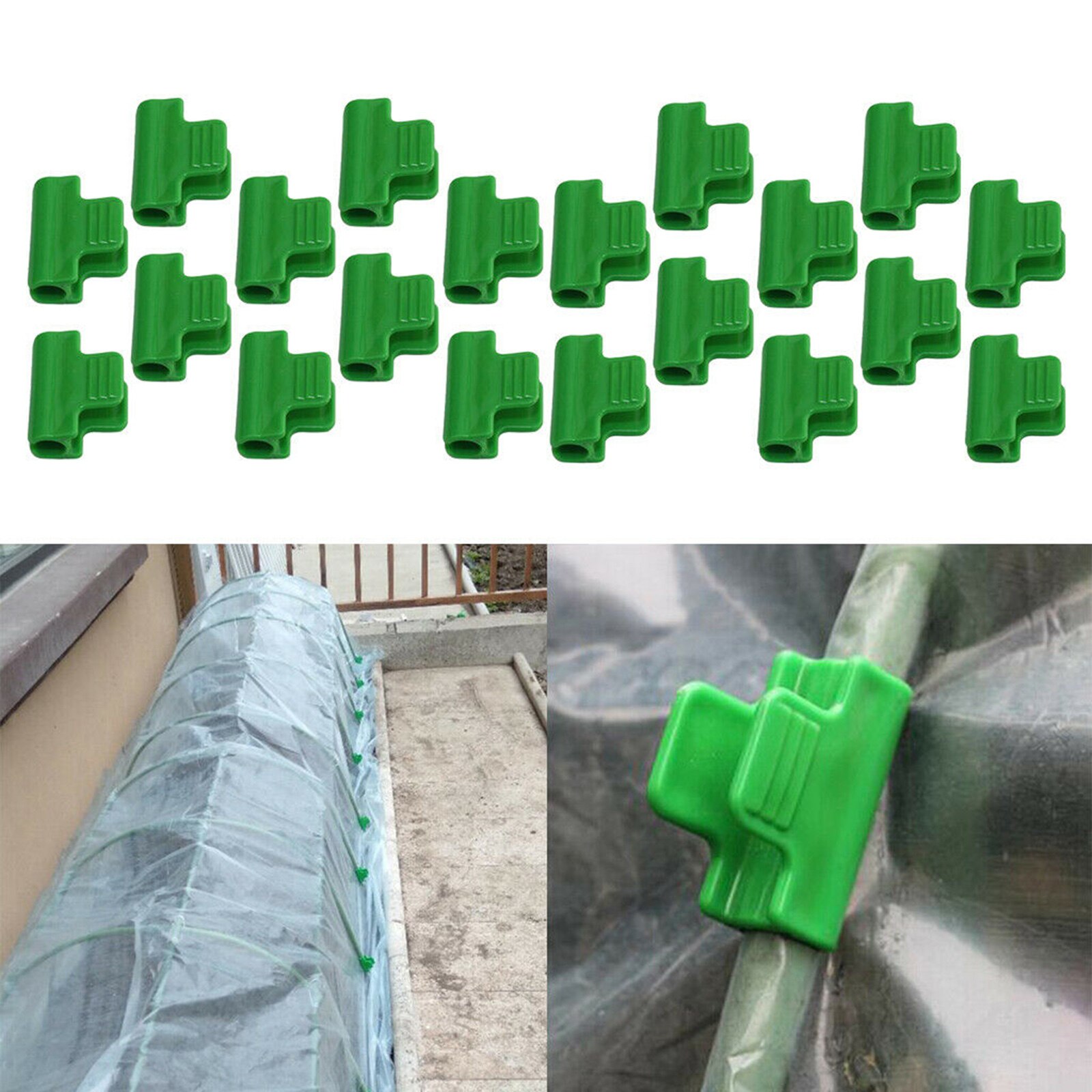 10/12/20Pcs Plastic Groene Vaste Clips Kas Film Klemmen Plant Cover Clips Woonaccessoires