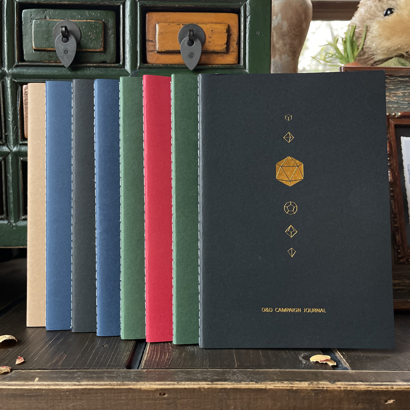 DnD 5e Notebook Journal|Character Sheets|Cheat Sheets|NPC Tracker|Maps...All-In-One|Craft paper cover|8 colors to choose from