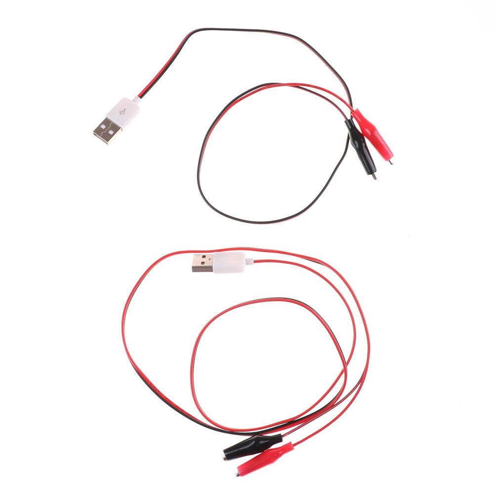 Pinzas de cocodrilo con alambre 50cm/75cm USB macho adaptador de conector de alimentación de prueba de Cable lleva cocodrilo pinza Cocodrilo, pinza de prueba para cobre