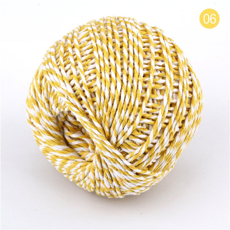 100m 1.5mm-2mm Dubbele Kleuren Katoen Touw DIY Handgemaakte Ambachten Weave Cords Accessoires Mason Jar Decors Wikkelen Tag Koord: color 06