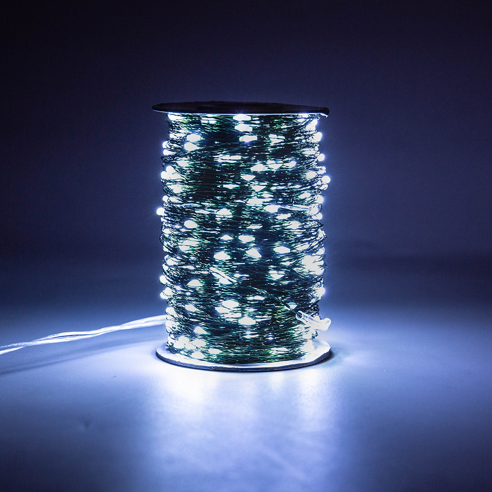 Grønn kabel led-lyslenke julelys utendørs girlander vanntett juletrær julepynt: Hvit / 0-5w