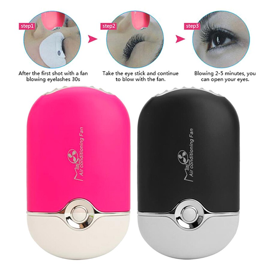 Glamlash usb eyelash mini air condition hårføner vifte vippelim podet dedikert tørketrommel for vippeforlengelser
