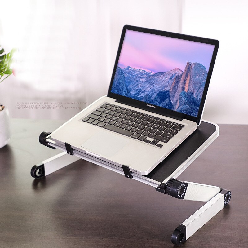 Aluminum Alloy Laptop Portable Foldable Adjustable Laptop Desk Computer Table Stand Tray Notebook Lap PC Folding Desk Table