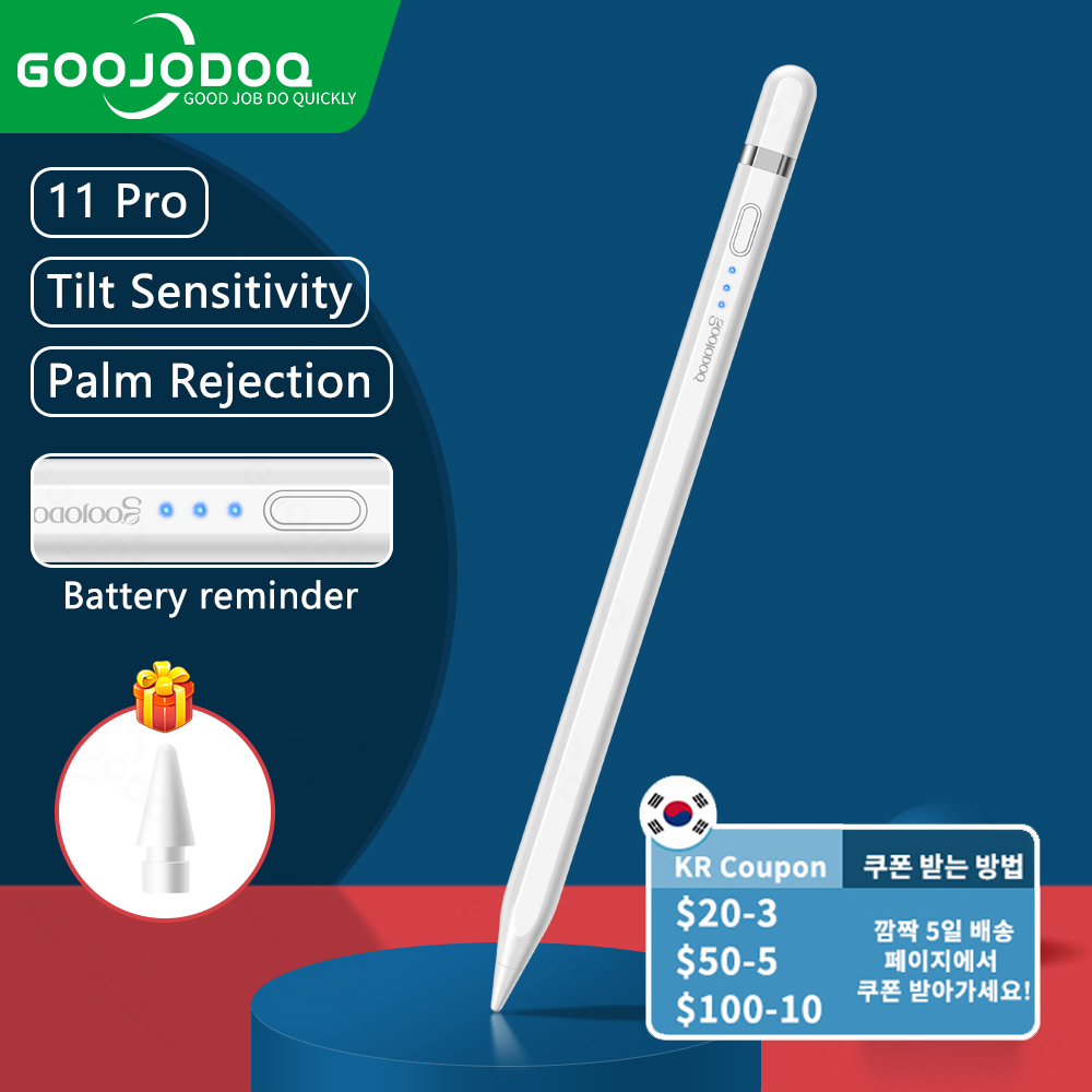 GOOJODOQ Pencil for iPad Pen for Apple Pencil 2 1 Tilt Palm Rejection for iPad Pencil Lapiz 애플펜슬 Stylus pen