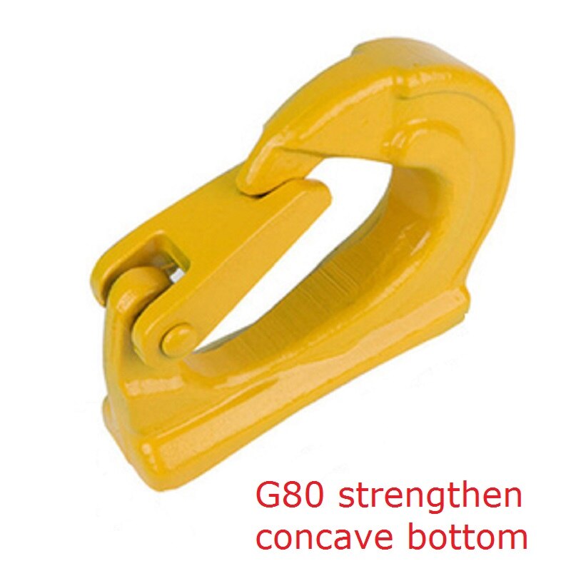 3Ton-11Ton G80 welded lifting hook for excavator bucket small turpentine hook towing hoist crane winch chain part: 6T 1pc concave
