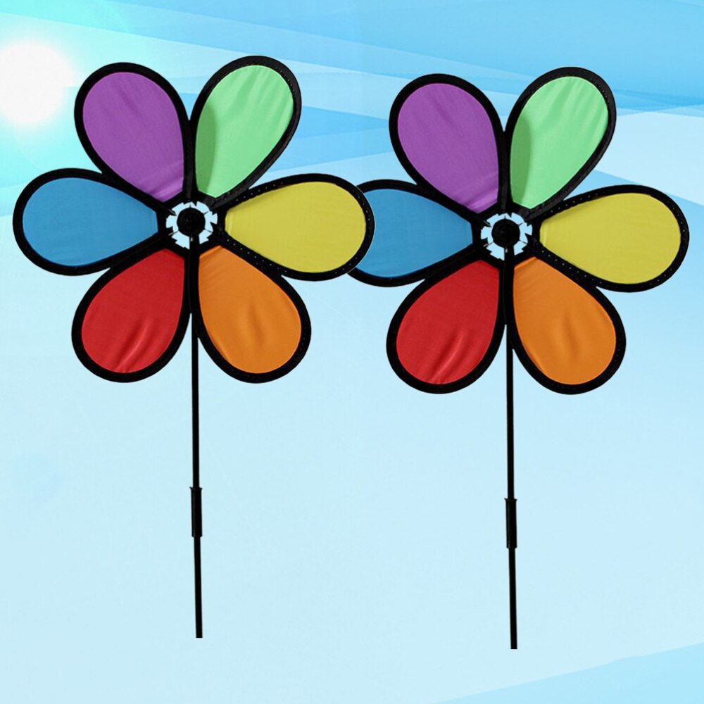2Pcs Wingwill Cloth Pinwheel Decorative Windwill Bicyce Windwill Wind Spinner for Home Outdoor Children Kids