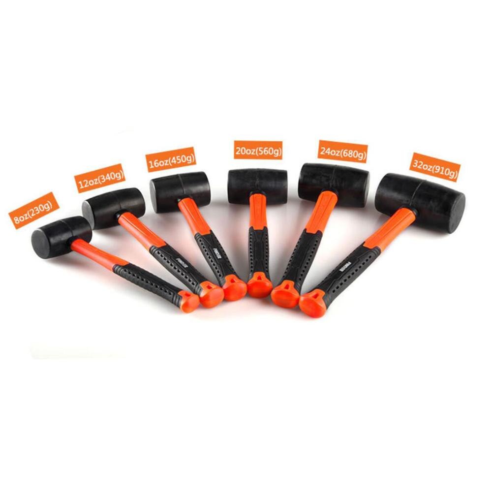 8oz/12oz Black Rubber Hammer Ceramic Tile Installation Works Wear-resistant Tile Hammer
