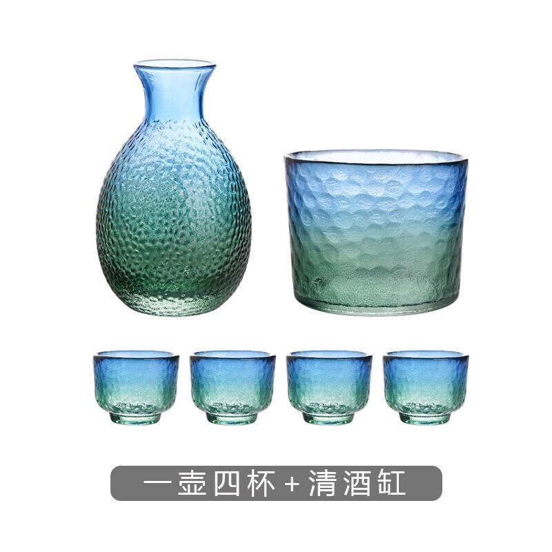 Kreative matt Fingerabdruck Sake Flasche Wein Glas einstellen, japanischen stil Hand-gemalt Pflaume Blüte Willen Glas Einschließlich Wein Warme: passen2